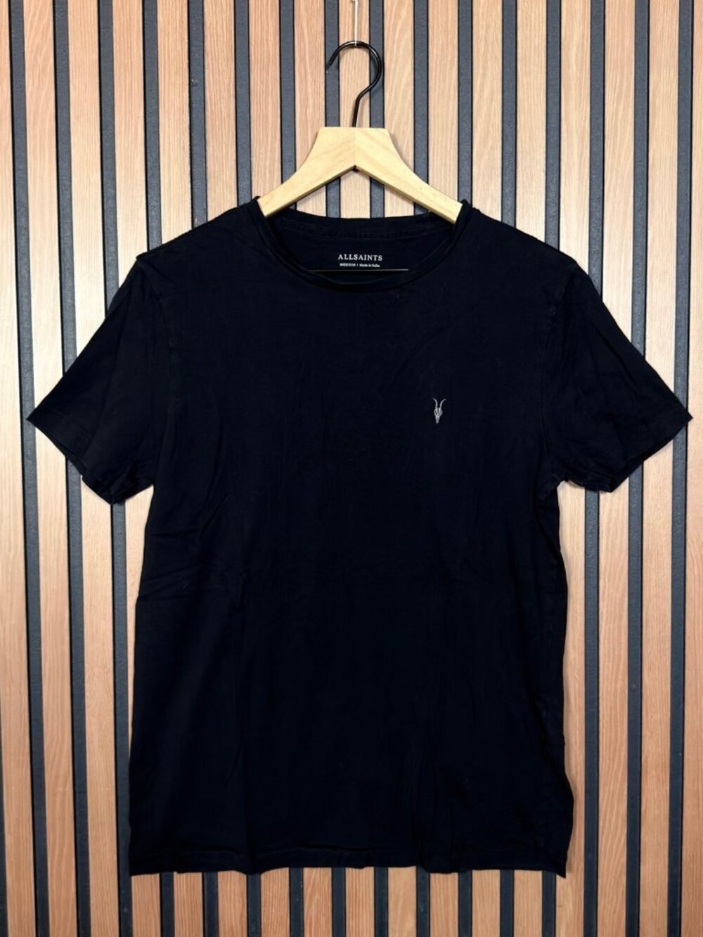 AllSaints T Shirt Medium Womens Black Nic Tonic Short Sleeve Casual Ram Skull Te